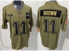 Philadelphia Eagles #11 Aj Brown Green 2025 Salute to Service Limited Jersey