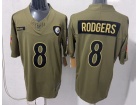 Pittsburgh Steelers #8 Aaron Rodgers Green 2025 Salute to Service Limited Jersey