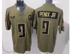 Atlanta Falcons #9 Michael Penix Jr. Green 2025 Salute to Service Limited Jersey