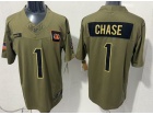 Cincinnati Bengals #1 Ja’Marr Chase Green 2025 Salute to Service Limited Jersey