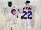 Chicago Cubs #22 Cade Horton White Pinstripes Cool Base Jersey