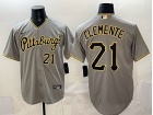 Pittsburgh Pirates #21 Robert Clemente Gray Players Limited Jersey