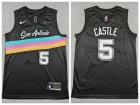 San Antonio Spurs #5 Stephon Castle Black 2025-26 City Edition Jersey