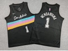 Youth San Antonio Spurs #1 Victor Wembanyama Black 2025-26 City Edition Jersey