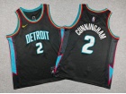 Youth Detroit Pistons #2 Cade Cunningham Black 2025-26 City Jersey
