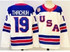 Team USA #19 Matthew Tkachuk White 2026 Winter Olympics Jersey