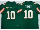 Miami Hurricanes #10 Malachi Toney Green F.U.S.E Limited Jersey