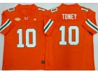 Miami Hurricanes #10 Malachi Toney Orange F.U.S.E Limited Jersey