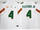 Miami Hurricanes #4 Mark Fletcher Jr. White F.U.S.E Limited Jersey