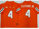 Miami Hurricanes #4 Mark Fletcher Jr. Orange F.U.S.E Limited Jersey