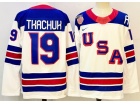 Team USA #19 Matthew Tkachuk White 2026 Winter Olympics Jersey