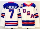 Team USA #7 Brady Tkachuk White 2026 Winter Olympics Jersey