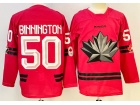 Team Canada #50 Jordan Binnington Red 2026 Winter Olympics Jersey