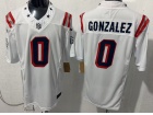 New England Patriots #0 Christian Gonzalez White Throwback Limited Jersey 