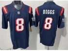 New England Patriots #8 Stefon Diggs Navy Throwback Limited Jersey