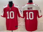 New England Patriots #10 Drake Maye Red with White Shoulders Limited Jersey