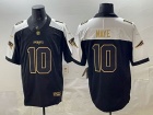New England Patriots #10 Drake Maye Black Golden with White Shoulders Limited Jersey