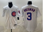 Chicago Cubs #3 Alex Bregman White Pinstripes Limited Jersey