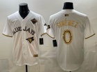 Toronto Blue Jays #0 Andrés Giménez White Golden Cool Base Jersey