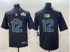 Seattle Seahawks #12 Fan Black Super Bowl Limited Jersey