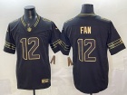 Seattle Seahawks #12 Fan Black Golden Limited Jersey
