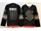 Fanatics Seattle Kraken #10 Matthew Beniers Black Alternate Glow-In-The-Dark Premium Jersey