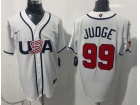 Team USA #99 Aaron Judge White 2026 World Baseball Classic Jersey
