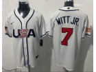 Team USA #7 Bobby Witt Jr. White 2026 World Baseball Classic Jersey