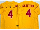 Arizona State Sun Devils #4 Cam Skattebo Yellow Jersey