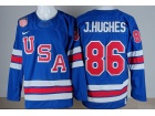 Team USA #86 J.Hughes Blue 2026 Winter Olympics Jersey