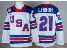 Team USA #21 Dylan Larkin White 2026 Winter Olympics Jersey