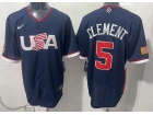 Team USA #5 Ernie Clement Navy 2026 World Baseball Classic Jersey