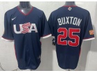 Team USA #25 Byron Buxton Navy 2026 World Baseball Classic Jersey