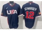 Team USA #12 Kyle Schwarber Navy 2026 World Baseball Classic Jersey