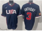 Team USA #3 Roman Anthony Navy 2026 World Baseball Classic Jersey