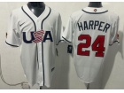 Team USA #24 Bryce Harper White 2026 World Baseball Classic Jersey