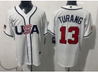 Team USA #13 Brice Turang White 2026 World Baseball Classic Jersey