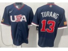 Team USA #13 Brice Turang Navy 2026 World Baseball Classic Jersey
