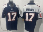 Denver Broncos #17 Jaylen Waddle Navy with White Shoulders Limited Jersey