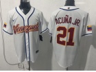 Venezuela #21 Ronald Acuña Jr. White World Baseball Classic Jersey