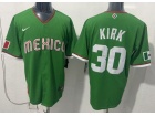 Team Mexica #30 Alejandro Kirk Green World Baseball Classic Jersey