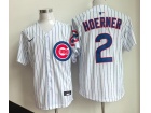 Chicago Cubs #2 Nico Hoerner White Cool Base Jersey