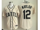 Seattle Mariners #12 Josh Naylor Cream Cool Base Jersey