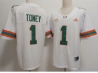Miami Hurricanes #1 Malachi Toney White F.U.S.E Limited Jersey