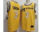 Michigan Wolverines #3 Elliot Cadea Yellow  Throwback Jersey