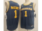 Michigan Wolverines #1 Trey McKenney Navy Jersey