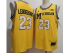 Michigan Wolverines #23 Yaxel Lendeborg Yellow Throwback Jersey