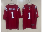 New England Patriots #1 A.J. Brown Red Limited Jersey