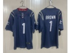 New England Patriots #1 A.J. Brown Blue Rivalry Limited Jersey